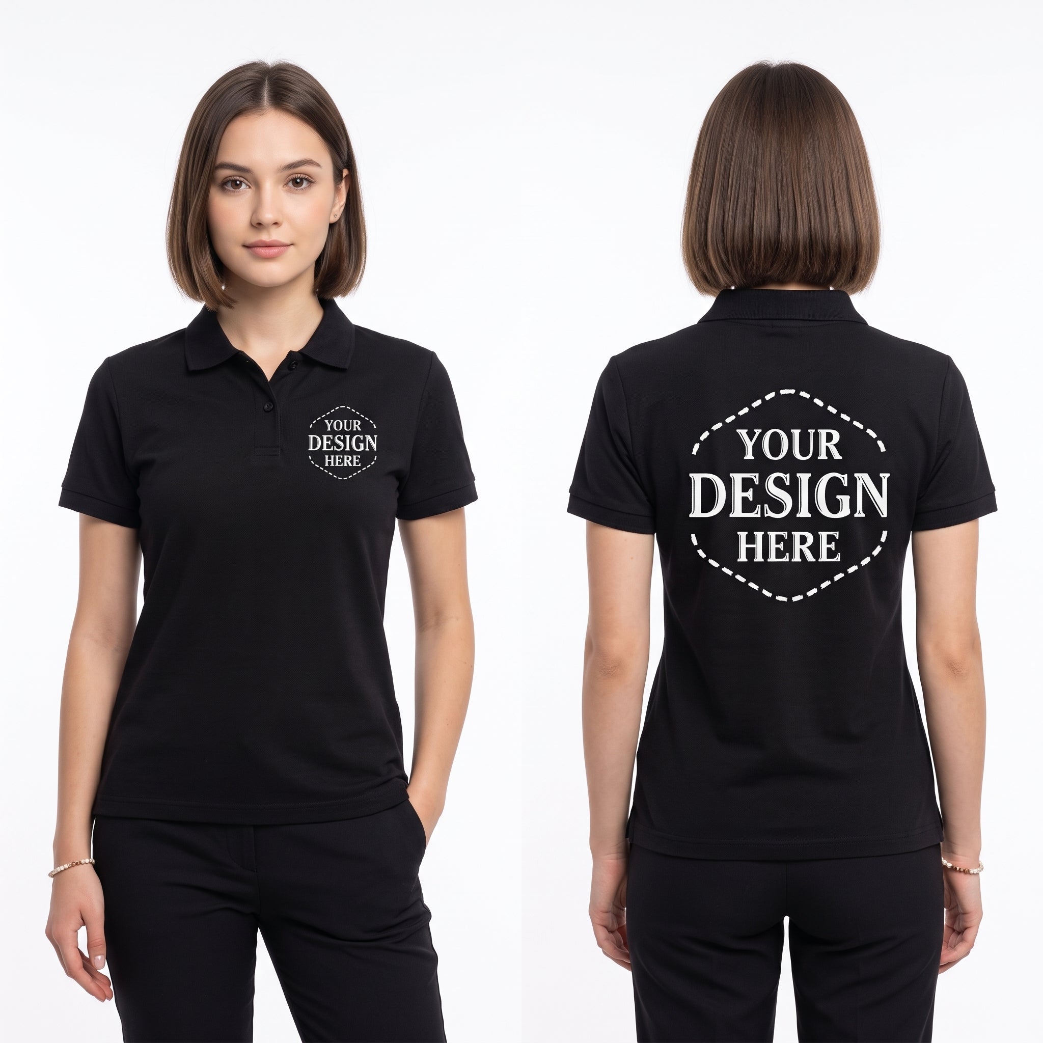 Custom Logo Polo Shirt, Front and Back Logo Design, Company Uniform for Staff, Business Team Apparel, Church Groups and Golf Event Polo