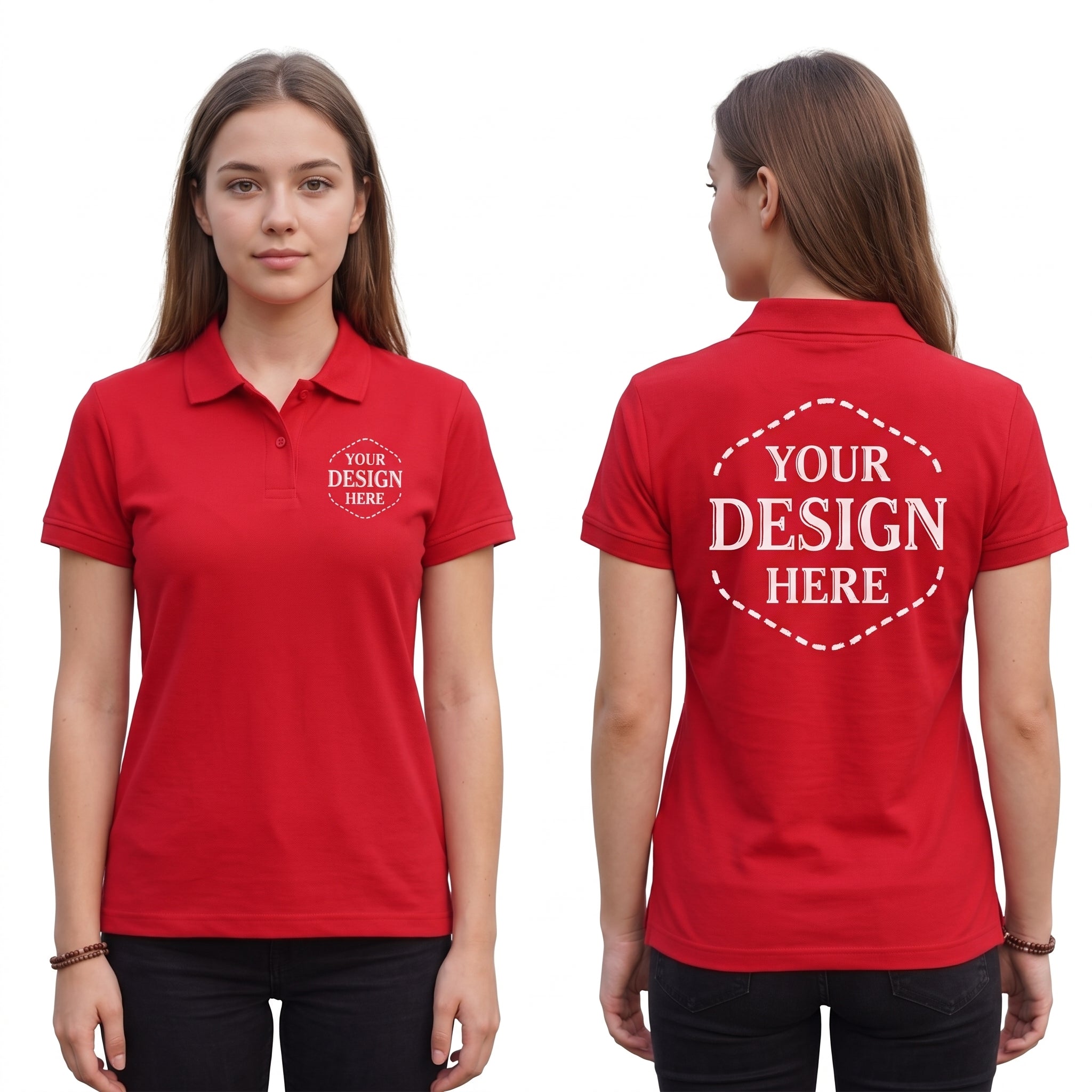 Custom Logo Polo Shirt, Front and Back Logo Design, Company Uniform for Staff, Business Team Apparel, Church Groups and Golf Event Polo