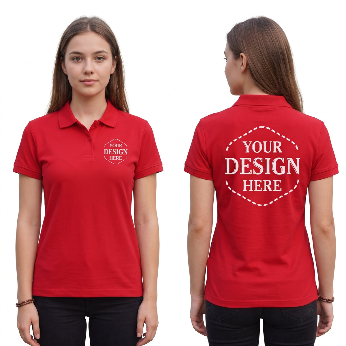 Custom Logo Polo Shirt, Front and Back Logo Design, Company Uniform for Staff, Business Team Apparel, Church Groups and Golf Event Polo