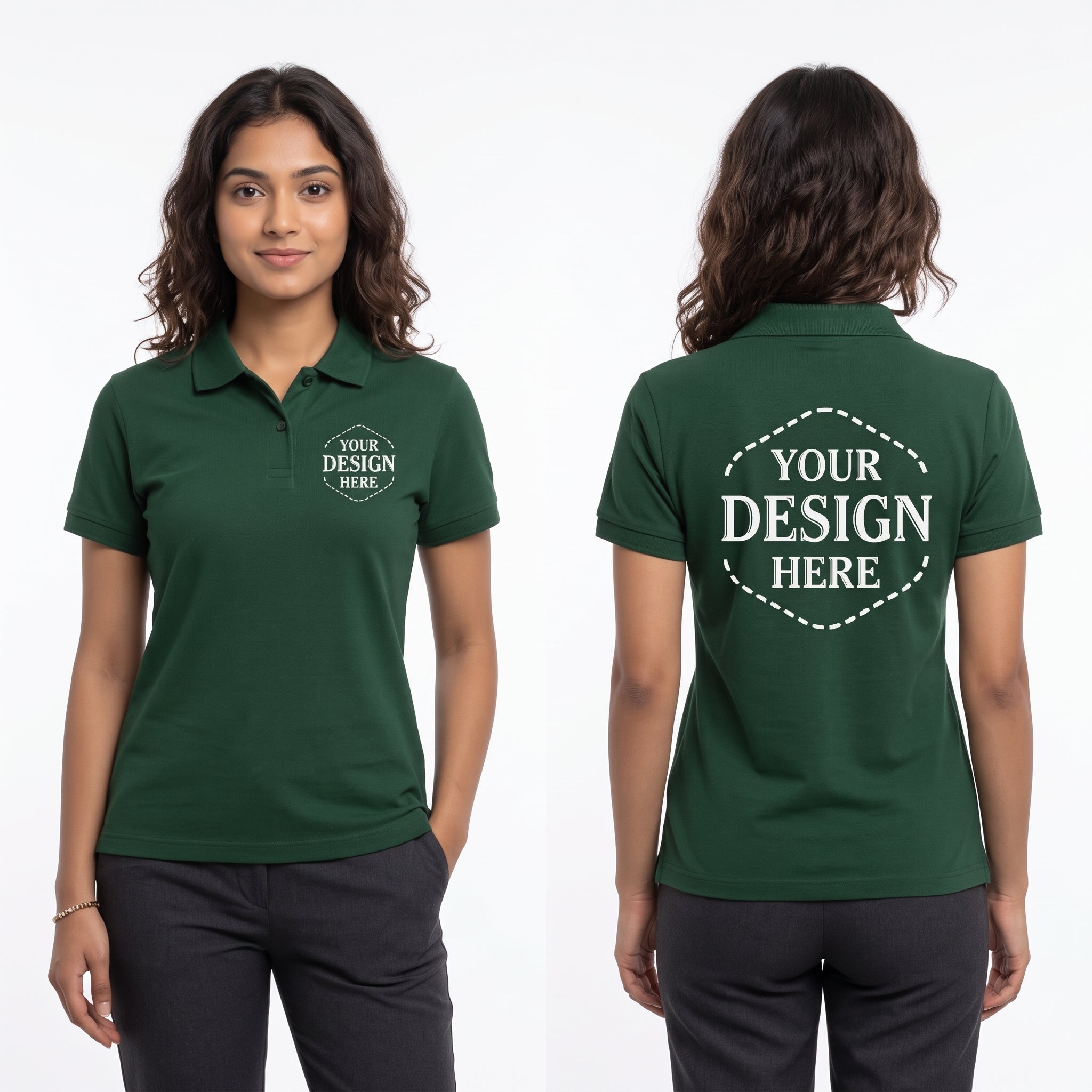 Custom Logo Polo Shirt, Front and Back Logo Design, Company Uniform for Staff, Business Team Apparel, Church Groups and Golf Event Polo