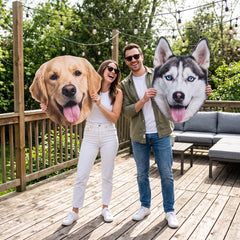 Custom Big Head Cutout Fans with Wooden Handle – Personalized Large Face on a Stick for Weddings, Graduation & Events