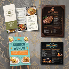 Custom Restaurant Menu Card Printing Services – High Quality & Fully Customizable Layouts