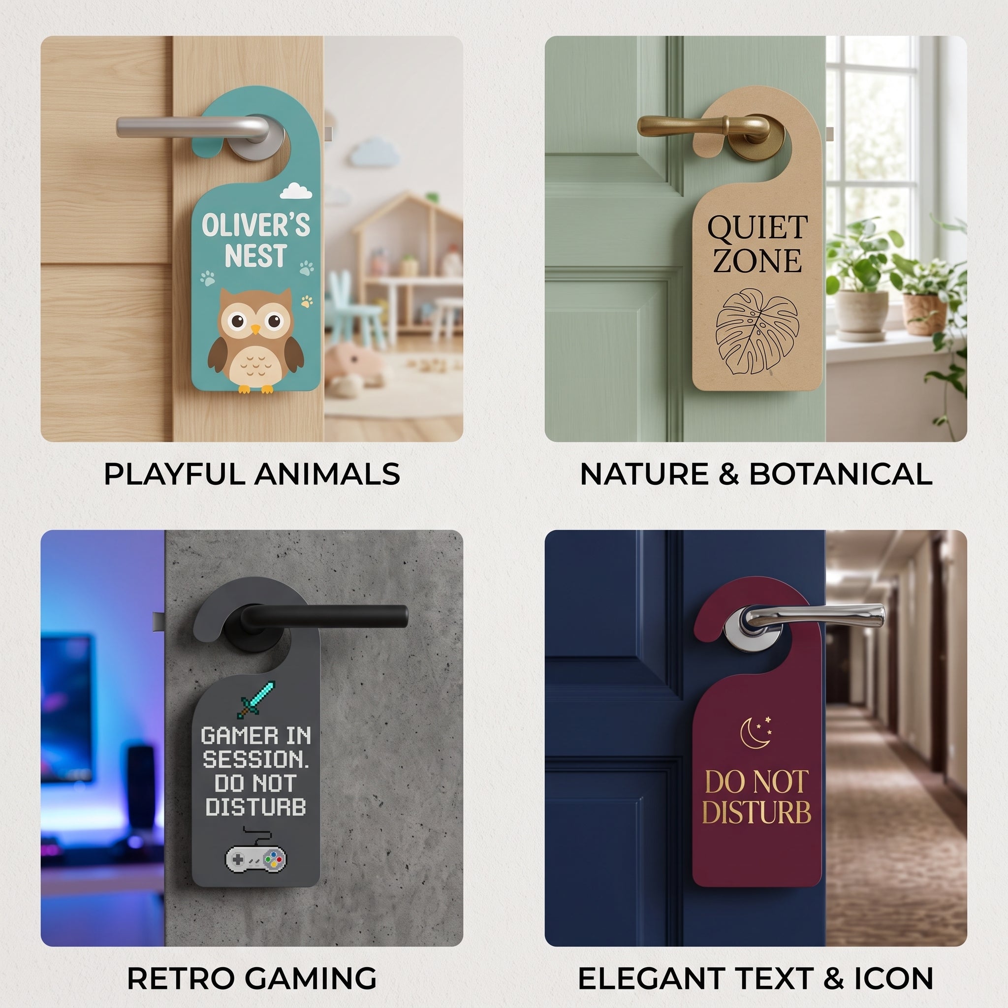 Custom Door Hanger, Personalized Doorknob Sign, PVC Door Knob Hanger Sign, Do Not Disturb, in Session, in a Meeting, Please Knock
