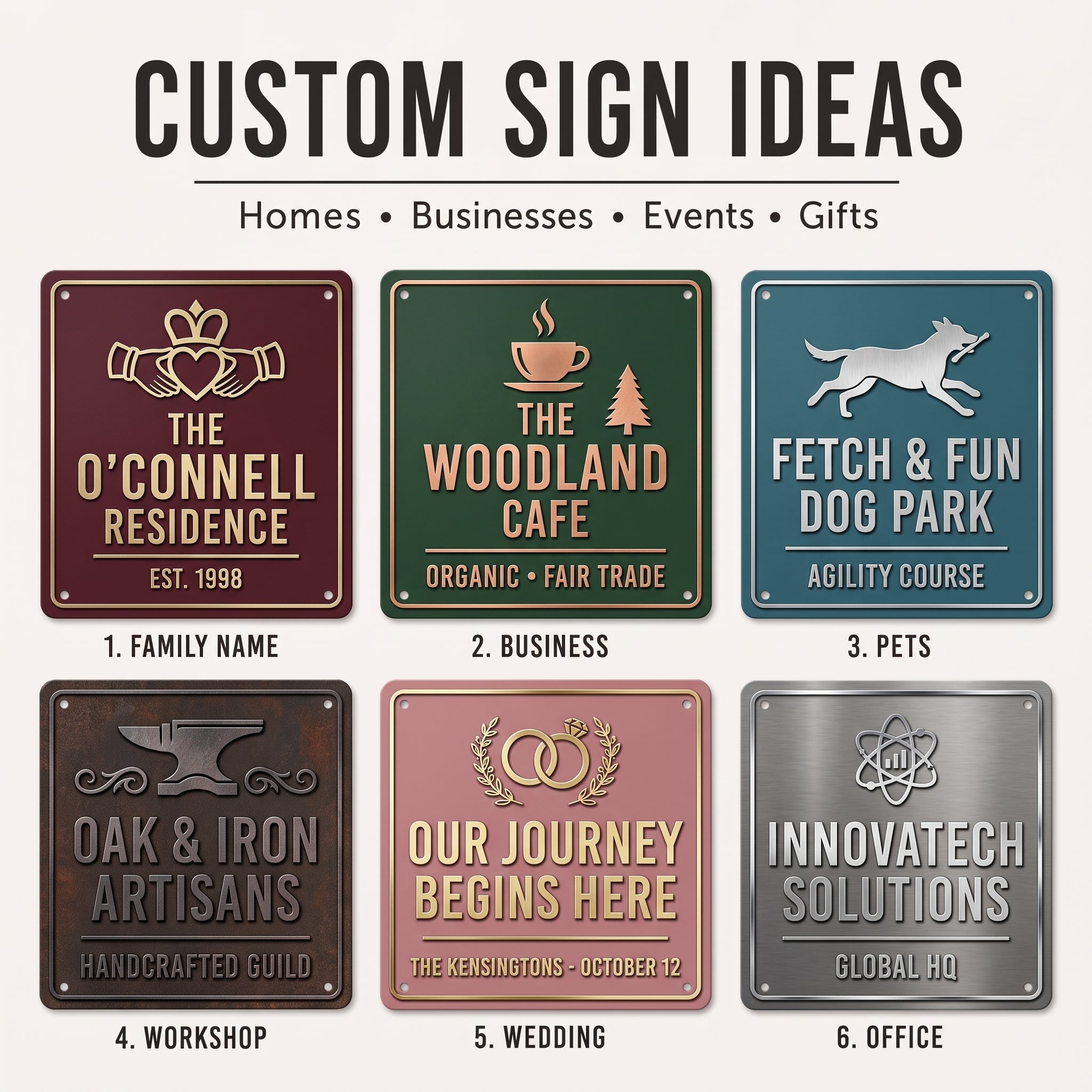 Custom Metal Sign with Text, Personalized Aluminum Sign for Home Business Events, Custom Wall Decor, Home Wall Plaque, Housewarming Gift