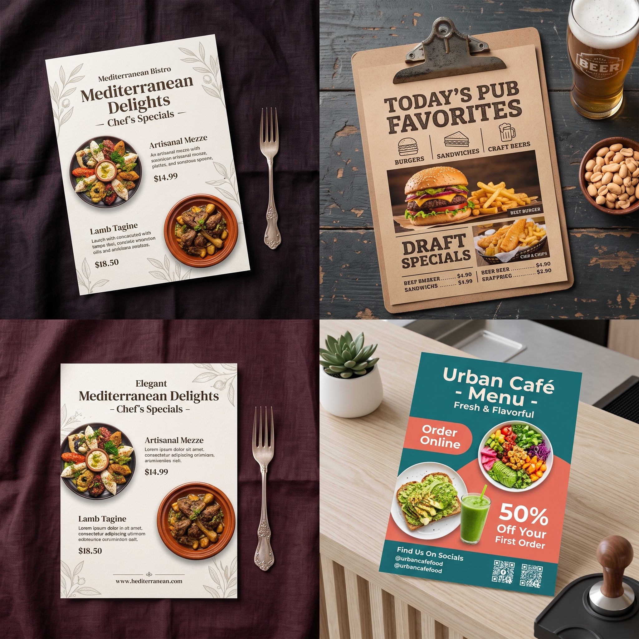 Custom Restaurant Menu Card Printing Services – High Quality & Fully Customizable Layouts