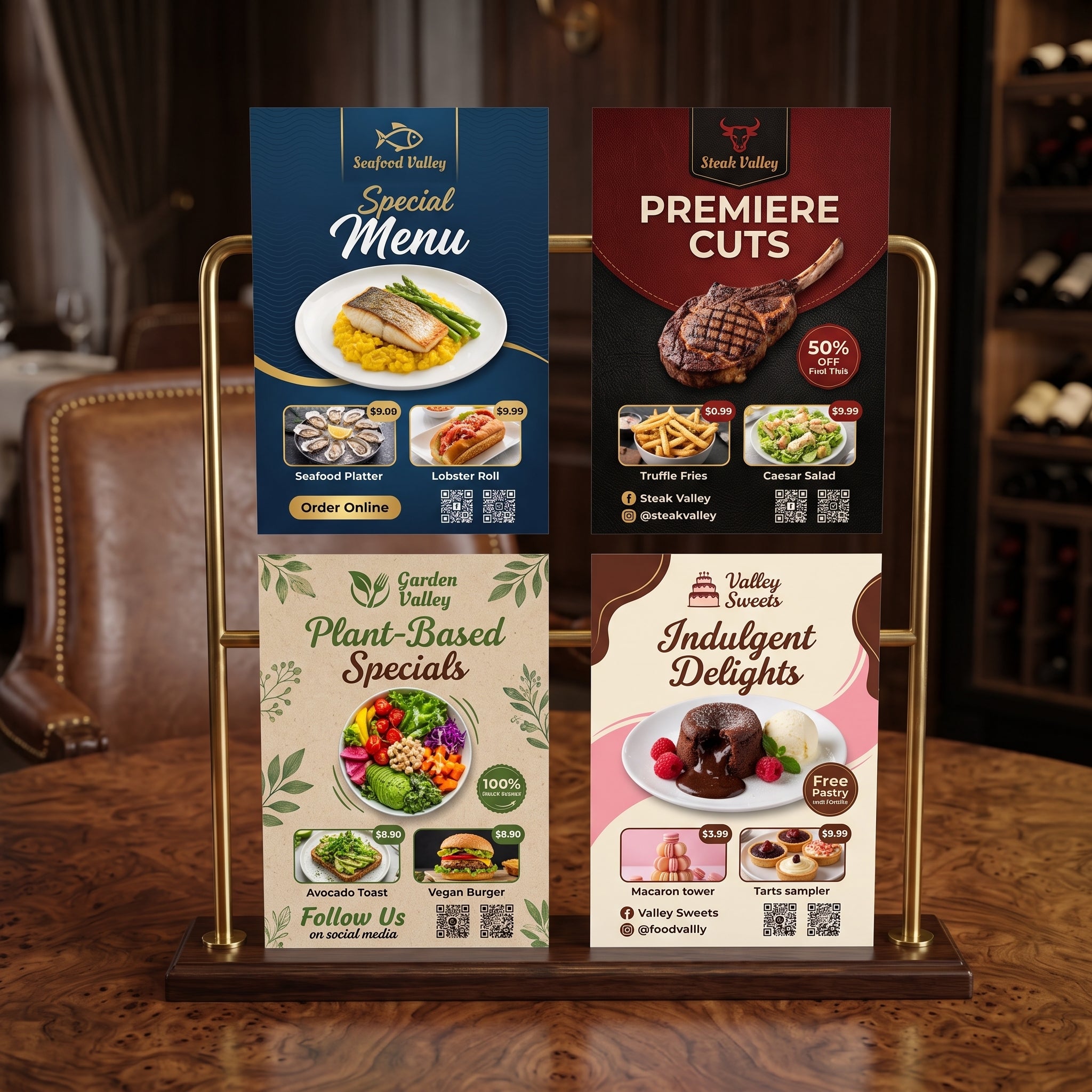 Custom Restaurant Menu Card Printing Services – High Quality & Fully Customizable Layouts