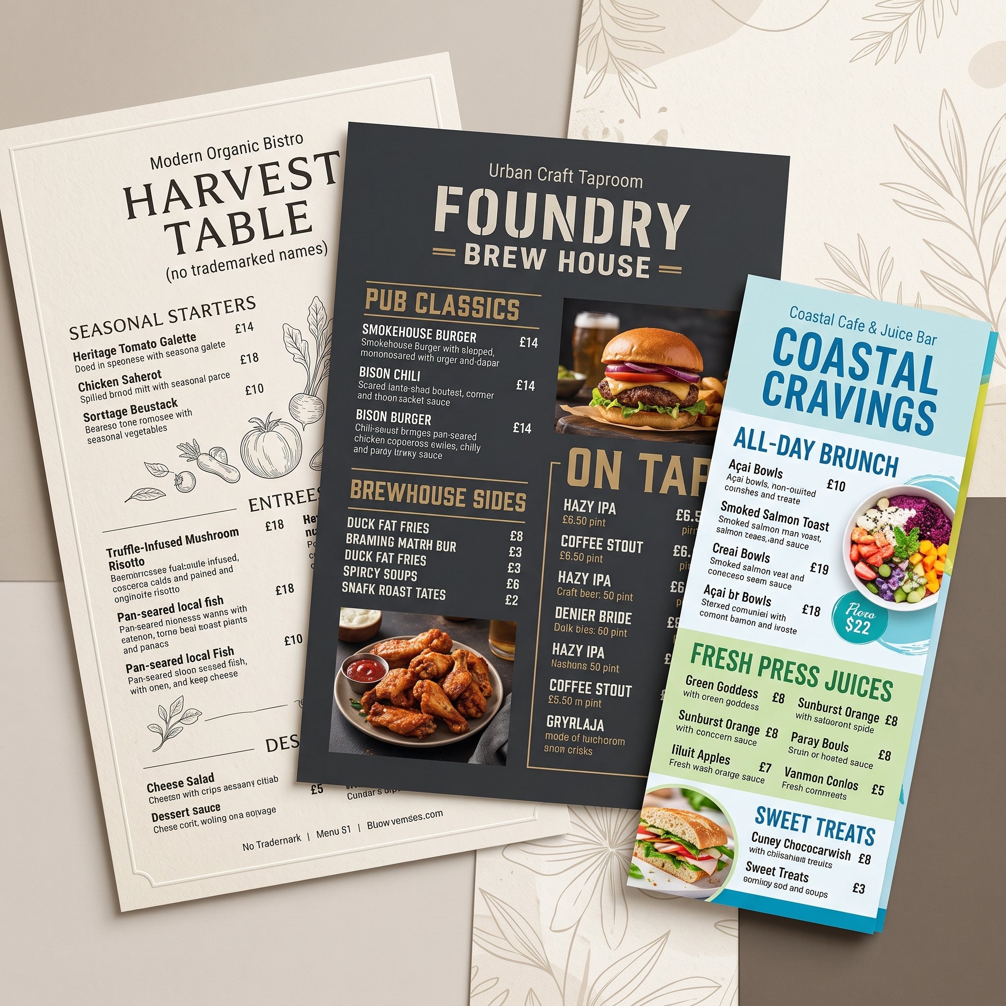 Custom Restaurant Menu Card Printing Services – High Quality & Fully Customizable Layouts