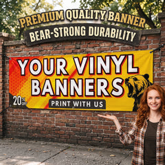 Custom Vinyl Banner 13oz – Heavy Duty Waterproof & UV Resistant Outdoor Advertising Sign with Grommets