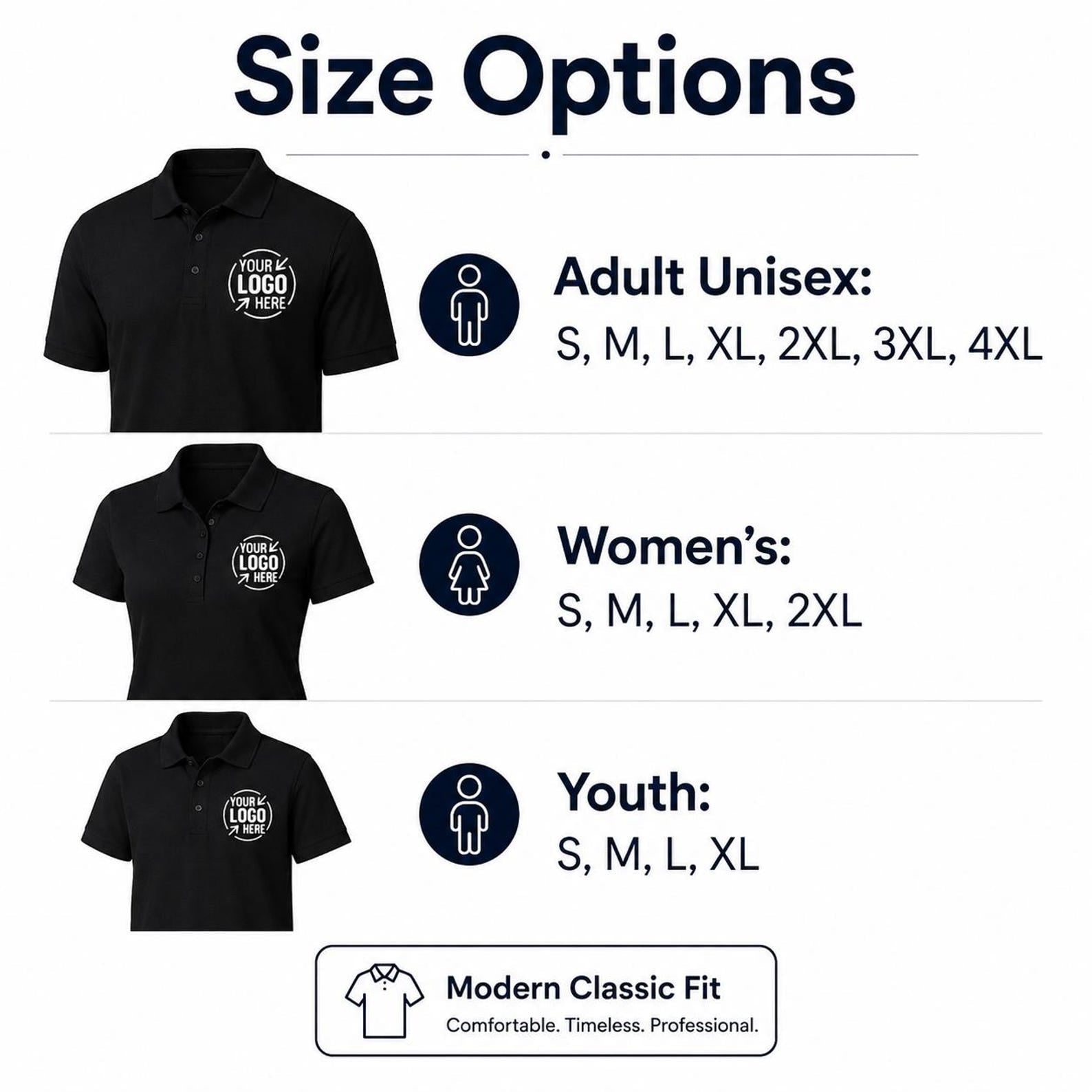 Custom Logo Polo Shirt, Front and Back Logo Design, Company Uniform for Staff, Business Team Apparel, Church Groups and Golf Event Polo